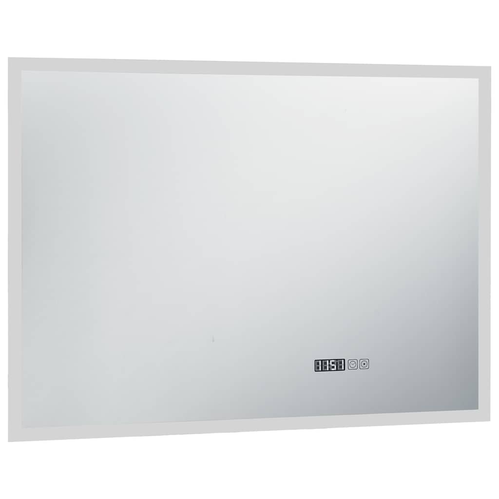 Specchio LED Bagno-Specchio per Bagno con Sensore Tattile Schermo Orario 100x60cm