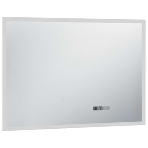 Specchio LED Bagno con Sensore Tattile Schermo Orario 100x60cm 144739