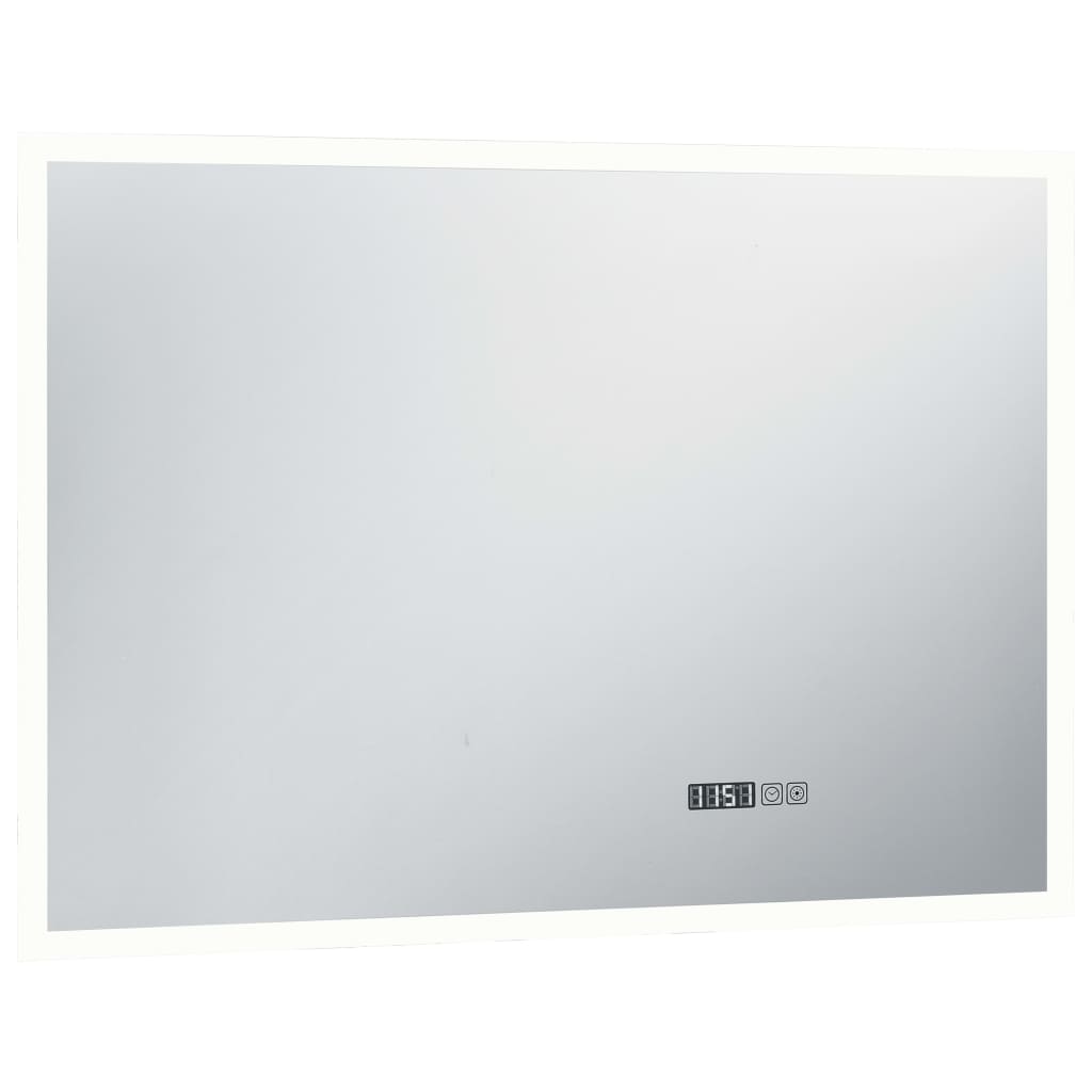 Specchio LED Bagno con Sensore Tattile Schermo Orario 100x60cm 144739