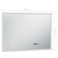 Specchio LED Bagno con Sensore Tattile Schermo Orario 100x60cm 144739