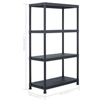 Scaffale Nero 200 kg 80x40x138 cm in Plastica cod mxl 59670