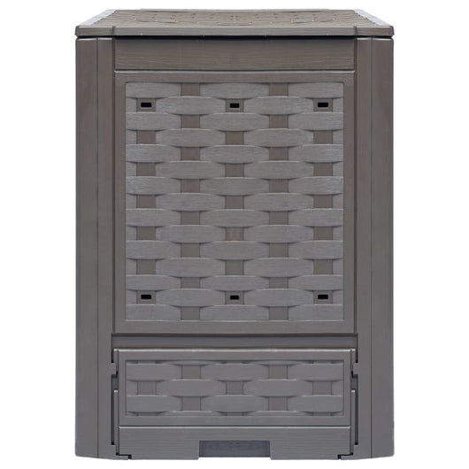 Compostiera Giardino Marrone 60x60x83 cm 300 L Rattan Plastica cod mxl 49414