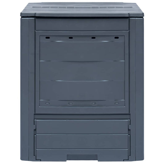 Compostiera da Giardino 60x60x73 cm 260 L Grigia 45682