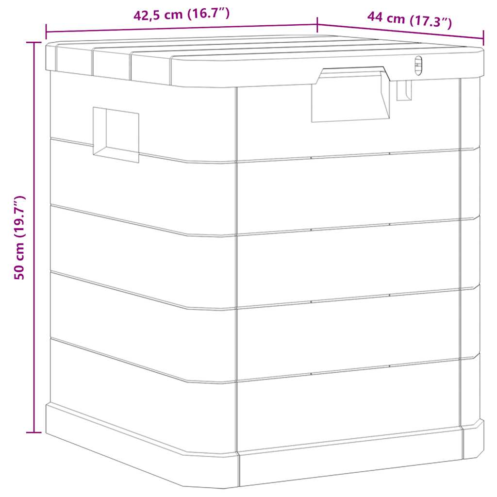 Baule da Giardino 90 L Grigio Chiaro 45683