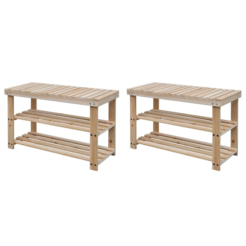 Scarpiera 2 in 1con Panca 2 pz Legno Massello  cod mxl 49164