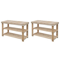 Scarpiera 2 in 1con Panca 2 pz Legno Massello  cod mxl 49164