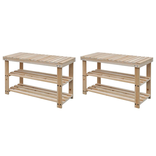 Scarpiera 2 in 1con Panca 2 pz Legno Massello  cod mxl 49164