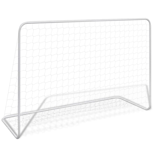 Porte da Calcio 2 pz con Reti 182x61x122 cm in Acciaio Bianchecod mxl 95317