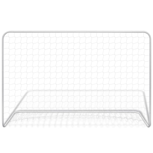 Porte da Calcio 2 pz con Reti 182x61x122 cm in Acciaio Bianche 276047