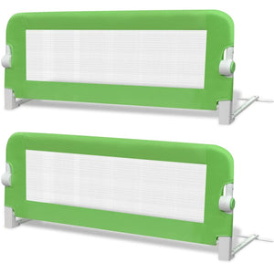 Sponde Letto per la Sicurezza dei Bambini 2 pz Verde 102x42 cm