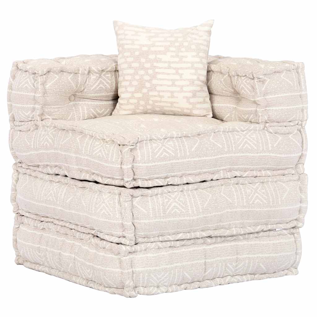 Pouf Modulare a 4 Posti Beige in Tessuto 249398