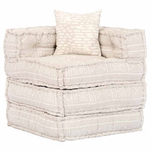 Pouf Modulare a 4 Posti Beige in Tessuto 249398