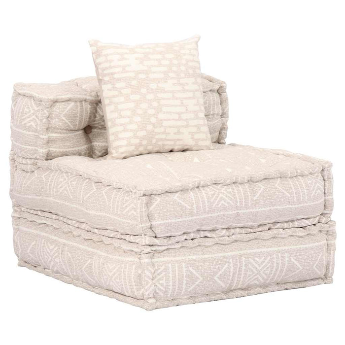 Pouf Modulare a 4 Posti Beige in Tessuto 249398