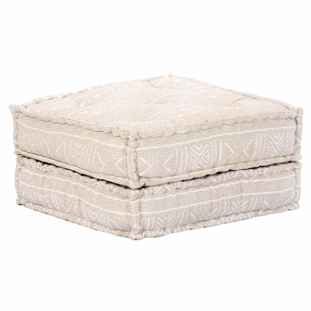 Pouf Modulare a 4 Posti Beige in Tessuto 249398