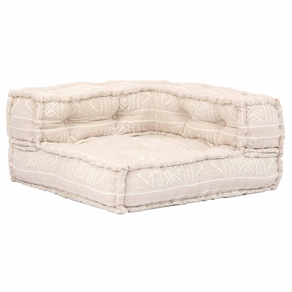 Pouf Modulare a 4 Posti Beige in Tessuto 249398