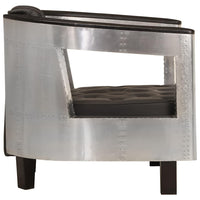 Poltrona in Stile Aviatore Nera in Vera Pelle 247795