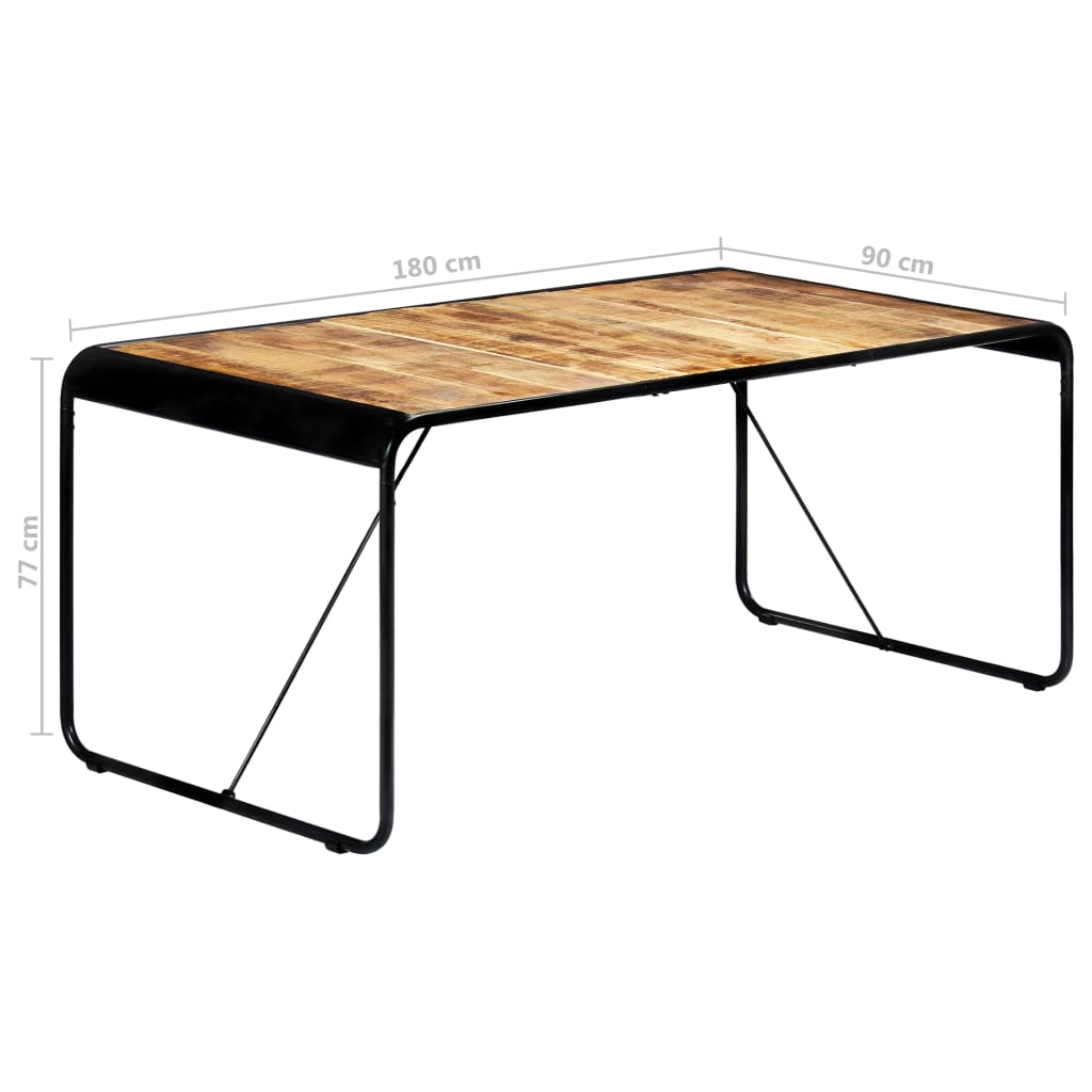 Tavolo da Pranzo 180x90x76 cm Legno Massello di Mango Grezzo 247866