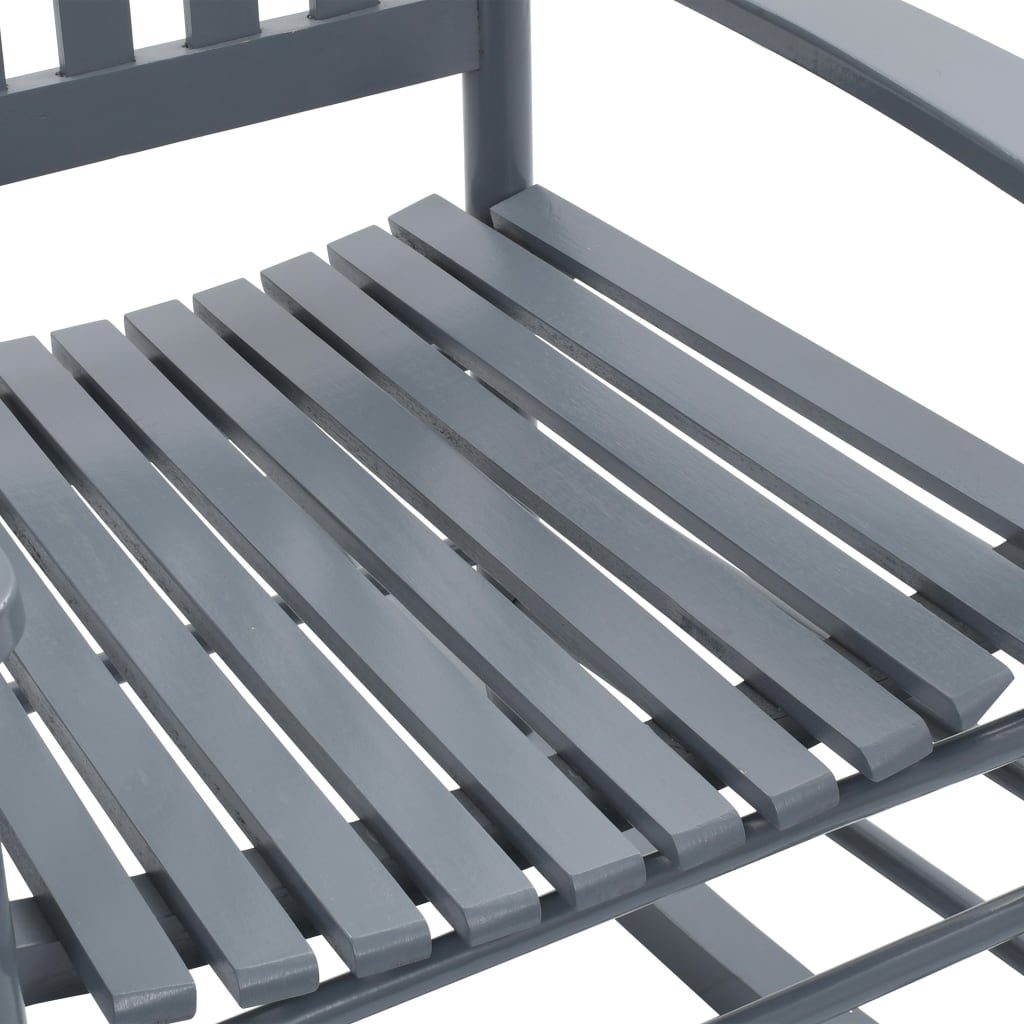 Sedia a Dondolo con Seduta Curva Grigio in Legno di Pioppo 45698