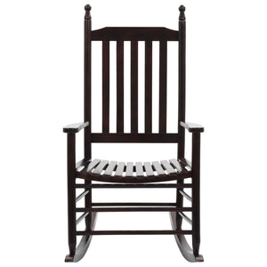 Sedia a Dondolo con Seduta Curva Marrone in Legno di Pioppo 45699