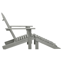 Sedia da Giardino-Sedia da esterno con Poggiapiedi in Legno Grigio