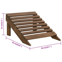 Sedia da Giardino con Poggiapiedi in Legno Marrone 45701