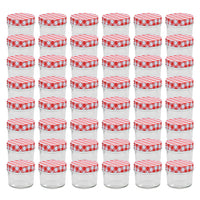 Vasi Marmellata in Vetro Coperchio Bianco e Rosso 48 pz 110 mlcod mxl 129253