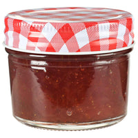 Vasi Marmellata in Vetro Coperchio Bianco e Rosso 96 pz 110 ml 50791