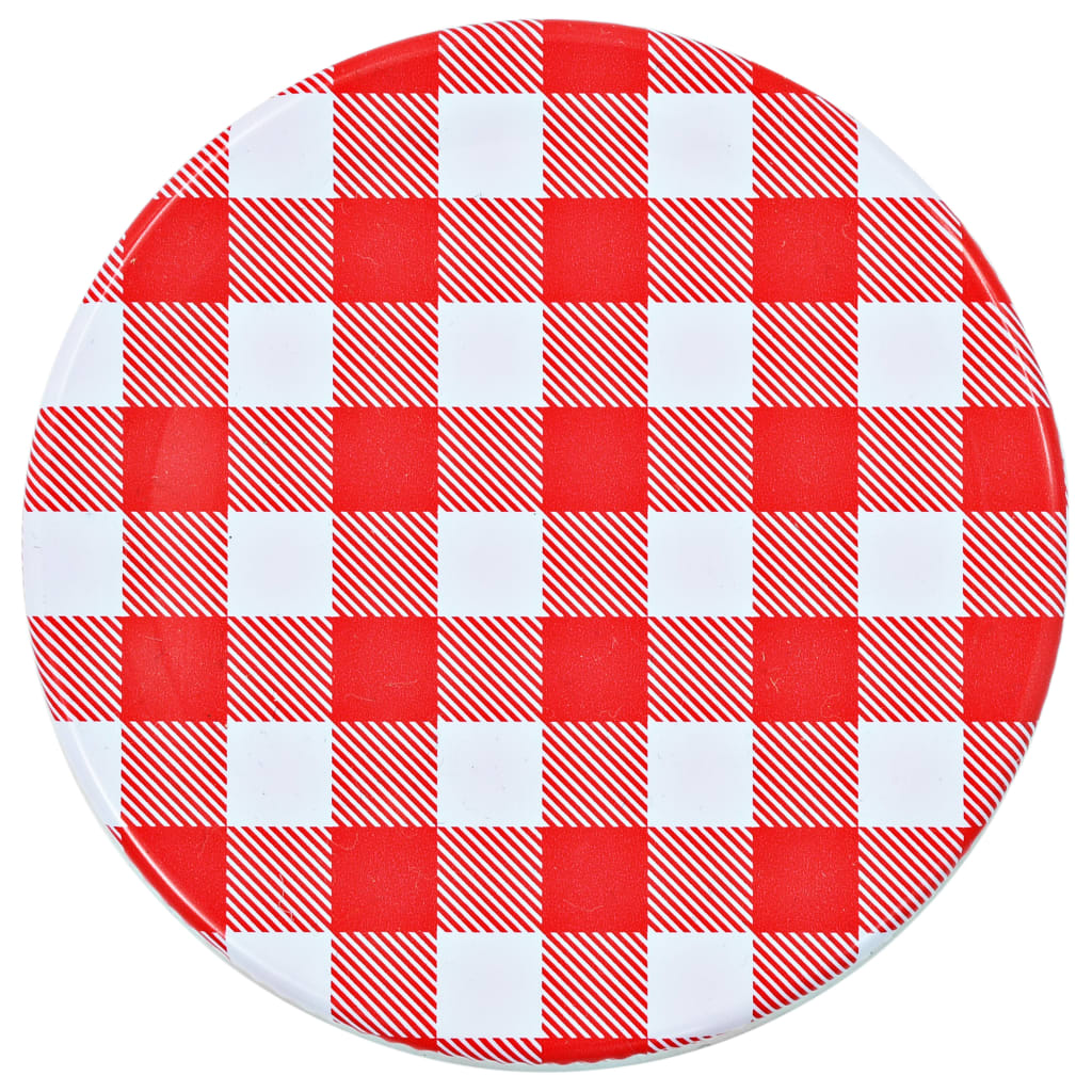Vasi Marmellata in Vetro Coperchio Bianco e Rosso 96 pz 110 ml 50791