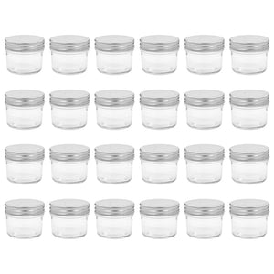Vasi per Marmellata in Vetro Coperchio Argento 24 pz 110 ml cod mxl 70182