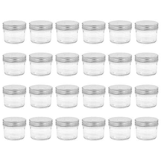 Vasi per Marmellata in Vetro Coperchio Argento 24 pz 110 ml cod mxl 70182