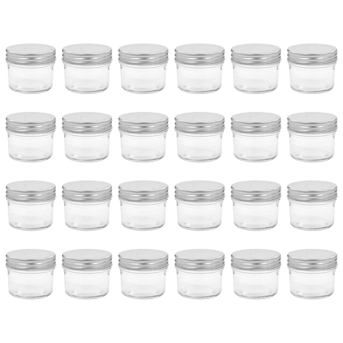 Vasi per Marmellata in Vetro Coperchio Argento 24 pz 110 ml cod mxl 70182