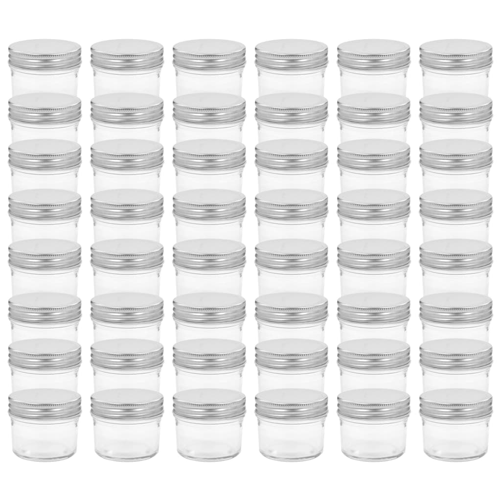 Vaso per Marmellata in Vetro Coperchio Argento 48 pz 110 ml 50793