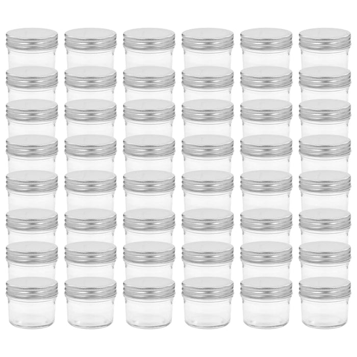 Vaso per Marmellata in Vetro Coperchio Argento 48 pz 110 ml 50793