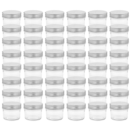 Vaso per Marmellata in Vetro Coperchio Argento 48 pz 110 ml