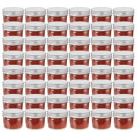 Vaso per Marmellata in Vetro Coperchio Argento 48 pz 110 ml