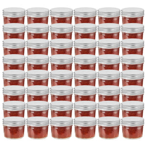Vaso per Marmellata in Vetro Coperchio Argento 48 pz 110 ml