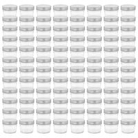 vidaXL Vaso per Marmellata in Vetro Coperchio Argento 96 pz 110 ml