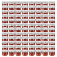 vidaXL Vaso per Marmellata in Vetro Coperchio Argento 96 pz 110 ml