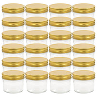 Vaso per Marmellata in Vetro Coperchio Oro 24 pz 110 ml