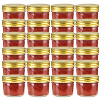 Vaso per Marmellata in Vetro Coperchio Oro 24 pz 110 ml