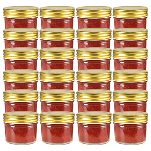 Vaso per Marmellata in Vetro Coperchio Oro 24 pz 110 ml