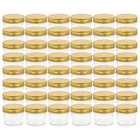 Vasi per Marmellata in Vetro Coperchio Oro 48 pz 110 mlcod mxl 80666