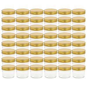 Vasi per Marmellata in Vetro Coperchio Oro 48 pz 110 mlcod mxl 80666