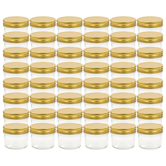 Vasi per Marmellata in Vetro Coperchio Oro 48 pz 110 mlcod mxl 80666