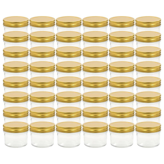 Vasi per Marmellata in Vetro Coperchio Oro 48 pz 110 mlcod mxl 80666