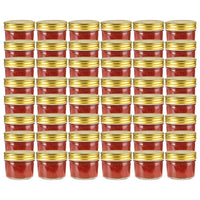 Vasi per Marmellata in Vetro Coperchio Oro 48 pz 110 mlcod mxl 80666