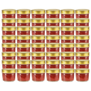 Vasi per Marmellata in Vetro Coperchio Oro 48 pz 110 mlcod mxl 80666