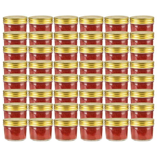 Vasi per Marmellata in Vetro Coperchio Oro 48 pz 110 mlcod mxl 80666