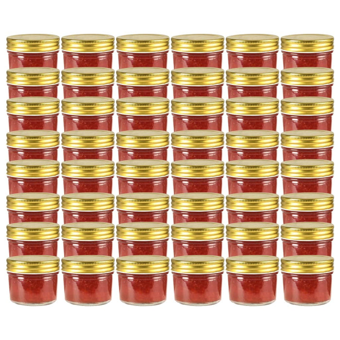 Vasi per Marmellata in Vetro Coperchio Oro 48 pz 110 mlcod mxl 80666