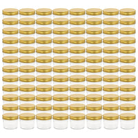 Vasi per Marmellata in Vetro Coperchio Oro 96 pz 110 ml